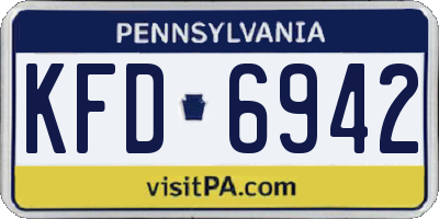PA license plate KFD6942