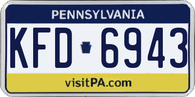 PA license plate KFD6943
