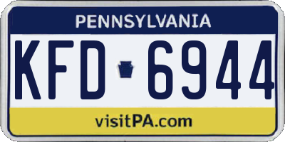 PA license plate KFD6944