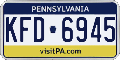 PA license plate KFD6945