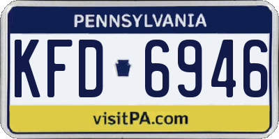 PA license plate KFD6946