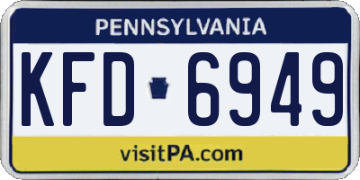 PA license plate KFD6949