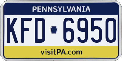 PA license plate KFD6950