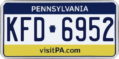 PA license plate KFD6952