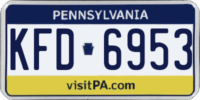 PA license plate KFD6953