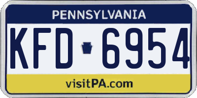 PA license plate KFD6954