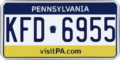 PA license plate KFD6955