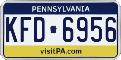 PA license plate KFD6956