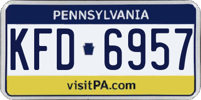 PA license plate KFD6957