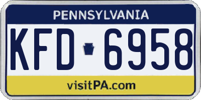 PA license plate KFD6958