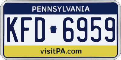 PA license plate KFD6959