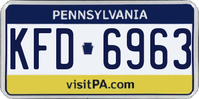 PA license plate KFD6963