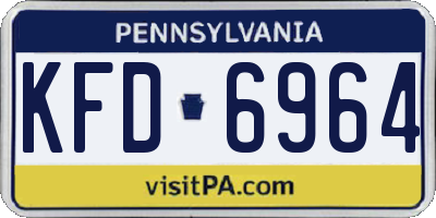 PA license plate KFD6964