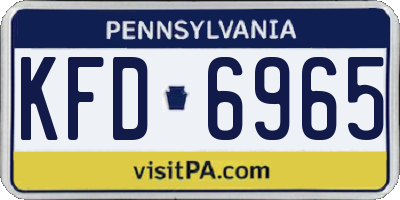 PA license plate KFD6965