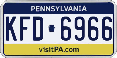 PA license plate KFD6966