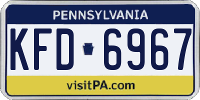 PA license plate KFD6967