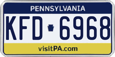 PA license plate KFD6968