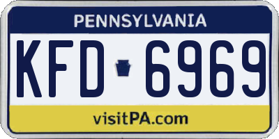 PA license plate KFD6969