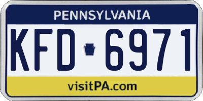 PA license plate KFD6971