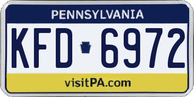 PA license plate KFD6972