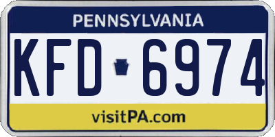 PA license plate KFD6974