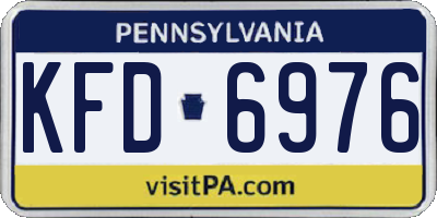 PA license plate KFD6976