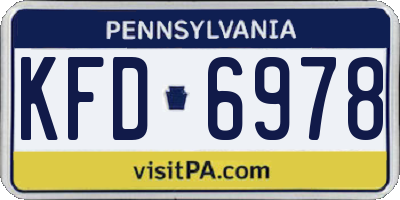 PA license plate KFD6978