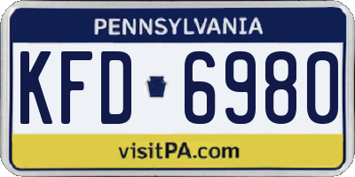 PA license plate KFD6980