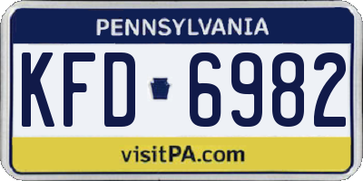 PA license plate KFD6982