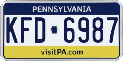 PA license plate KFD6987