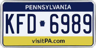 PA license plate KFD6989
