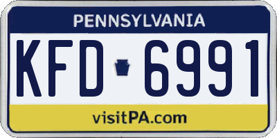 PA license plate KFD6991