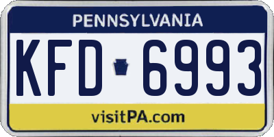 PA license plate KFD6993