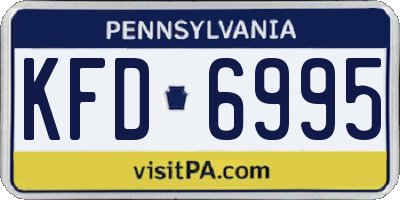 PA license plate KFD6995