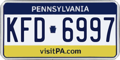 PA license plate KFD6997