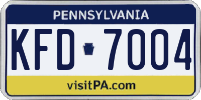 PA license plate KFD7004