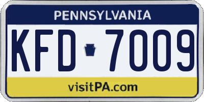 PA license plate KFD7009