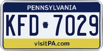 PA license plate KFD7029