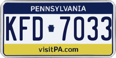 PA license plate KFD7033