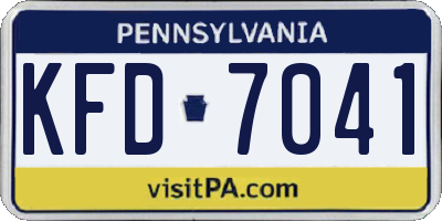 PA license plate KFD7041
