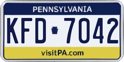 PA license plate KFD7042