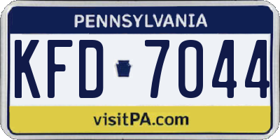 PA license plate KFD7044