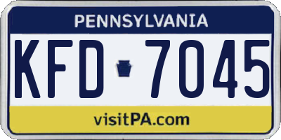 PA license plate KFD7045
