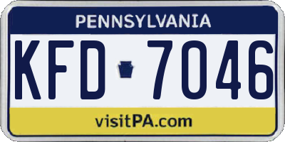 PA license plate KFD7046