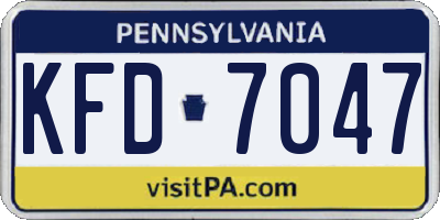 PA license plate KFD7047
