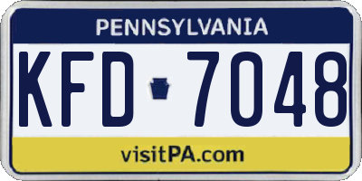 PA license plate KFD7048