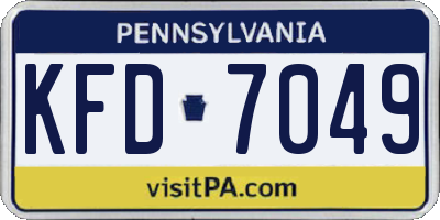 PA license plate KFD7049