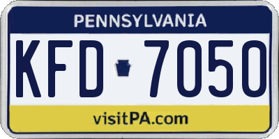 PA license plate KFD7050