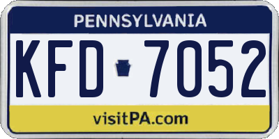 PA license plate KFD7052