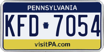 PA license plate KFD7054